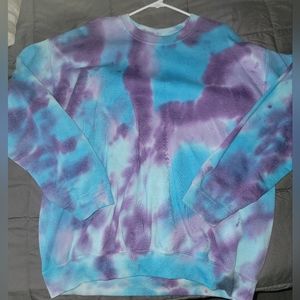 Blue & Purple Tide Dye Crewneck